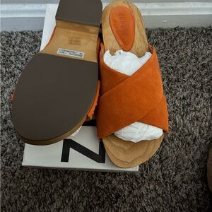 SCHUTZ Bright Tangerine Mules
